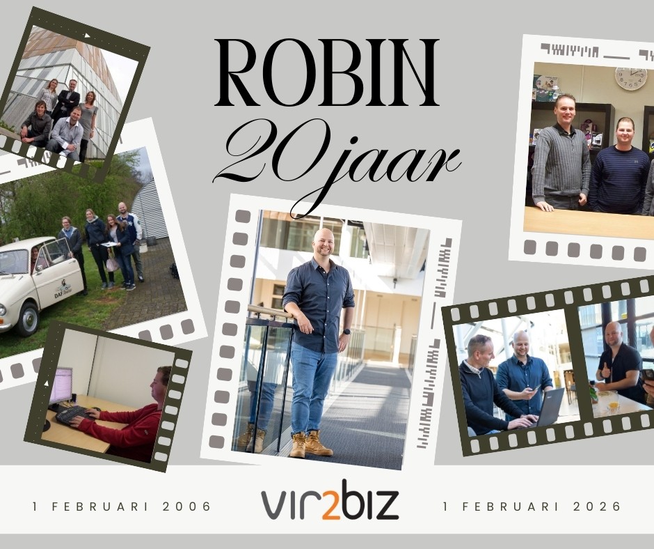 Robin viert 20-jarig dienstverband bij vir2biz!
