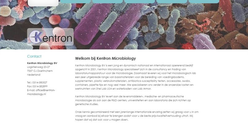 Vernieuwde website Kentron Microbiology uit Doetinchem online